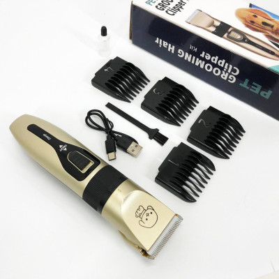 Машинка триммер для стрижки тварин собак / котів на акумуляторі з набором насадок Puppy 