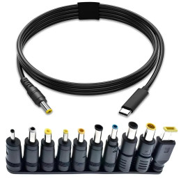 Кабель живлення для ноутбука з перехідниками 10в1 65W USB Type-C Адаптер для ноутбука від повербанка Кабель живлення для ноутбука з перехідниками 10в1 65W USB Type-C Адаптер для ноутбука від повербанка