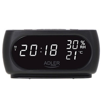 Настільний годинник-будильник Adler AD 1186 Black 