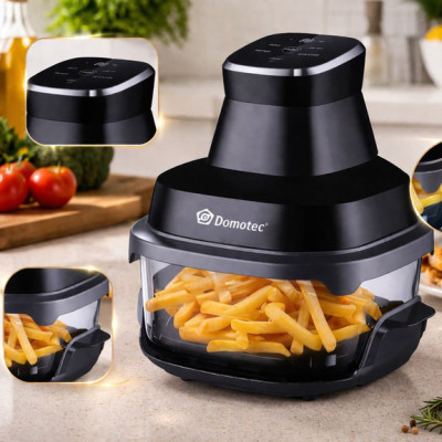 Аерофритюрниця аерогриль Air Fryer Domotec MS-3228 з LED-екраном для смаження без олії 4600 Вт на 7 л Аерофритюрниця аерогриль Air Fryer Domotec MS-3228 з LED-екраном для смаження без олії 4600 Вт на 7 л