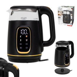Чайник Adler AD 1305 з регулюванням температури 1.7Л 2200Вт Black Gold