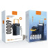 Power bank WUW TUGII Y106 60000 mAh зі швидкою зарядкою, дисплеєм та вбудованими кабелями 4xUSB 