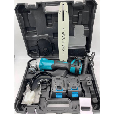 Акумуляторна болгарка 2 в 1 з насадкою пилою в кейсі 