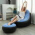 Надувное кресло с пуфом для отдыха AIR SOFA велюровое Blue 