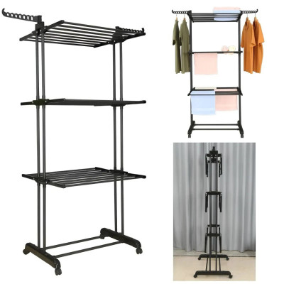 Сушарка для одягу підлогова телескопічна з коліщатками для білизни 