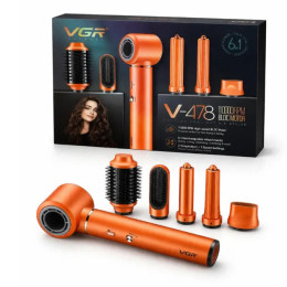 Фен-стайлер VGR V-478 6в1 5 насадок 3 швидкості 2 режими температури 1400Вт Orange Фен-стайлер VGR V-478 6в1 5 насадок 3 швидкості 2 режими температури 1400Вт Orange