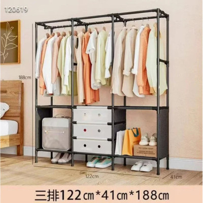 Стойка-вішалка підлогова для одягу та взуття з ящиками 188х122х41см 