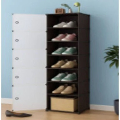 Вертикальна полиця для взуття чорного кольору 42х28х152 см 