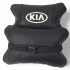 Автодушки 2 шт на підголовник Kia / Кіа, натуральна шкіра, чорні, Підголовник для авто з комфортом 