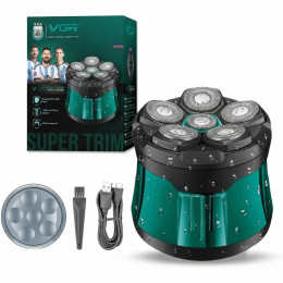 Електробритва VGR V-373 6D для гоління голови з роторними головками та LED-дисплеєм Електробритва VGR V-373 6D для гоління голови з роторними головками та LED-дисплеєм