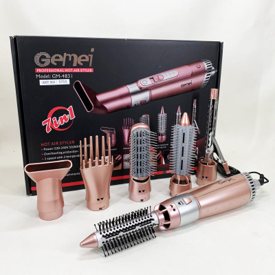 Щипці фен для волосся мультистайлер GEMEI GM-4831 7в1, класичний фен для волосся, потужний фен для волосся 