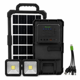Портативна сонячна зарядна станція CCLAMP CL-083-38, 2400 mAh з LED-лампами / Автономне джерело живлення