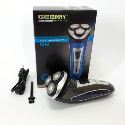 Електробритва GEEMY GM-7090 3 в 1 тример, бездротова електробритва, Тример для вусів Blue 
