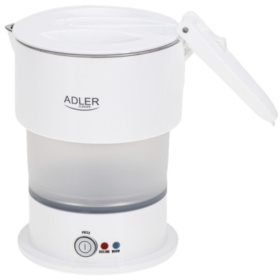 Силіконовий туристичний чайник Adler AD 1377 white 0,6L для подорожей 