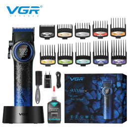 Професійна машинка для стрижки волосся VGR V-001 BLUE з дисплеєм 9000 об/хв та 10 насадками 1,5-24 мм Професійна машинка для стрижки волосся VGR V-001 BLUE з дисплеєм 9000 об/хв та 10 насадками 1,5-24 мм