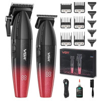 Професійний набір для стрижки волосся VGR V-640 акумуляторний Barber Combo PREMIUM. Колір: червоний Професійний набір для стрижки волосся VGR V-640 акумуляторний Barber Combo PREMIUM. Колір: червоний