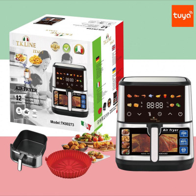Аерофритюрниця T.K.Line TK00273 12 л з Wi-Fi Tuya Smart, 2 ТЕНами, LED-дисплеєм і керамічною чашею Аерофритюрниця T.K.Line TK00273 12 л з Wi-Fi Tuya Smart, 2 ТЕНами, LED-дисплеєм і керамічною чашею