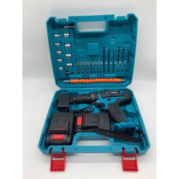 Акумуляторний шуруповерт з набором насадок 24V з двома АКБ синій Акумуляторний шуруповерт з набором насадок 24V з двома АКБ синій